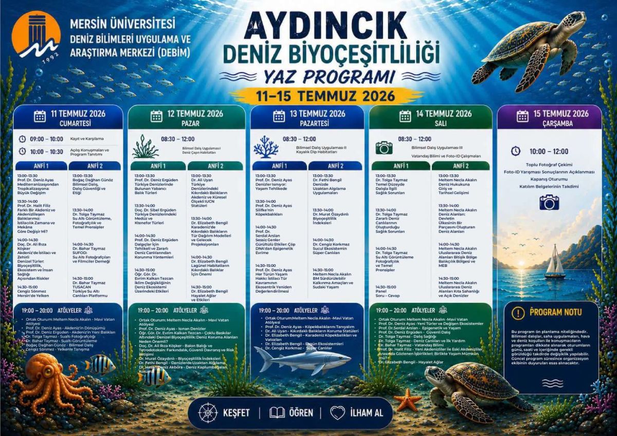 Mersin Üniversitesi'nden Aydıncık'a Bilimsel Dokunuş: Denizlerimizi Tanıyalım